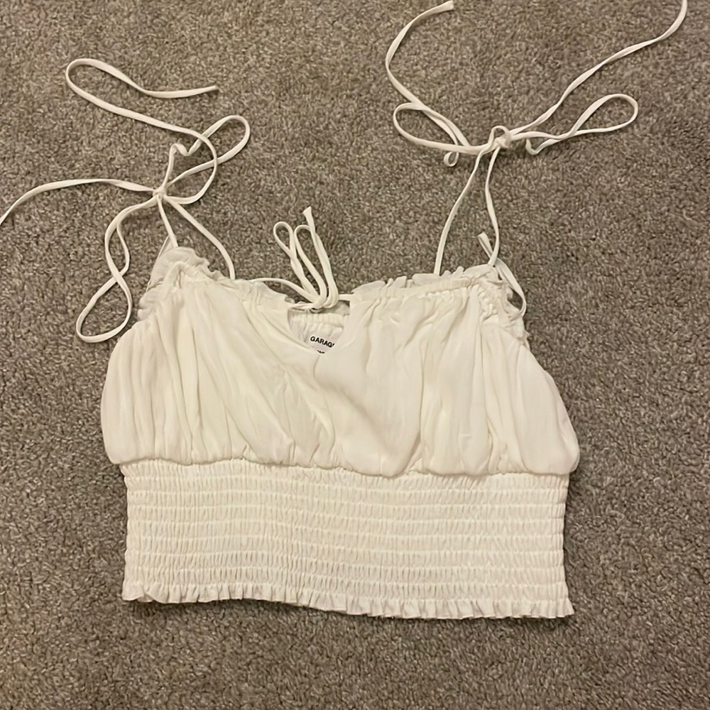 White Garage crop tank - size US m